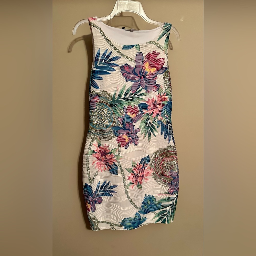 Jennifer Lopez white floral dress size medium